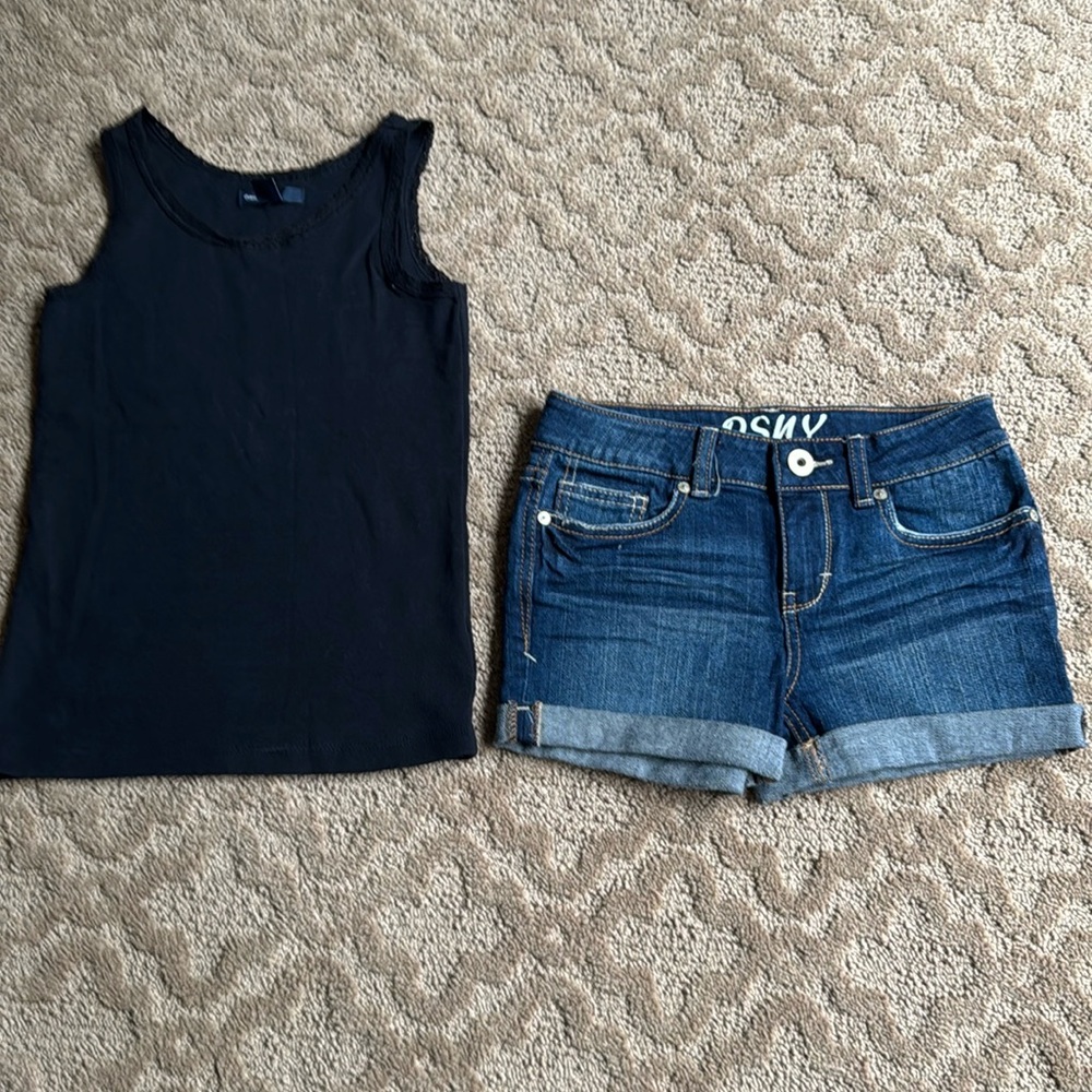 🌸Kids top with denim short
